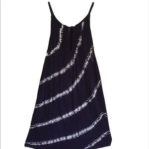 INC NAVY & WHITE RHINESTONE WOMENS SPAGHETTI STRAP NAVY TOP  SZ SMALL